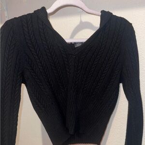 Black Cable Knit Women's Sweater